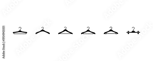 Clothes hanger icon set minimal outline collection