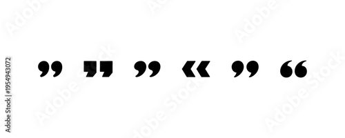 Quotation marks icon set different styles symbols