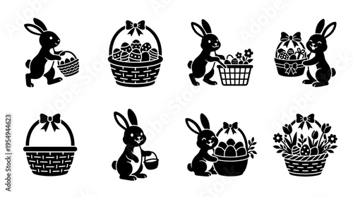 Bunny Shopping Vector Icons – Cart, Checkout, Payment & Store