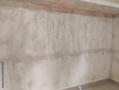 concrete wall with paint roller