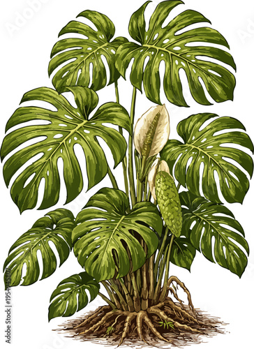 Monstera deliciosa illustration art (2)