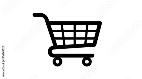 Shopping cart icon on white background.