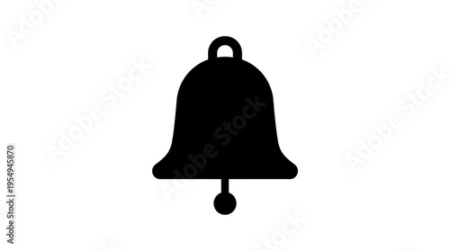 Black Bell Icon With Handle.