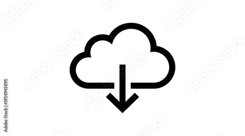 Cloud Download Icon Symbol.