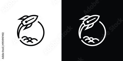 Rocket ship soaring through the sky a symbol of innovation.