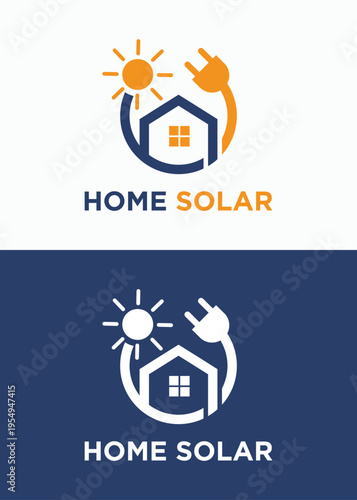 Home Solar Energy Logo Design Sustainable Power Solutions for Residences.