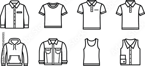 Variety of men's casual wear illustrations