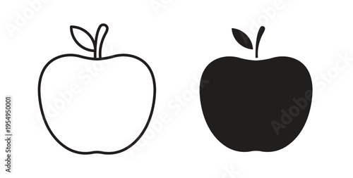 Apple icon in black color. Vector icons on white background