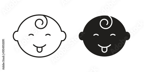 Baby icon in black color. Vector icons on white background