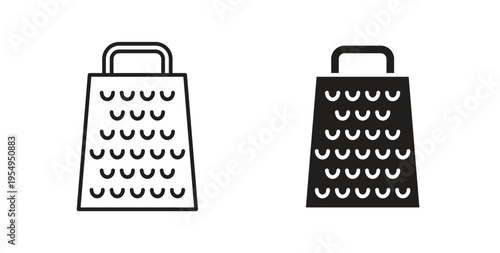 Cheese grater icon in black color. Vector icons on white background