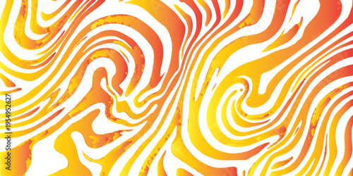 Abstract orange geometric background vector illustration featuring seamless wave patterns and yellow floral ornament textures for art decor wallpaper