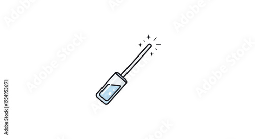 Transparent Cosmetic Applicator with Sparkles on Isolated White Background