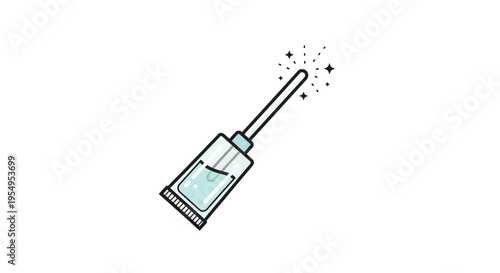 Transparent Lash or Brow Serum Tube with Sparkling Applicator on Isolated White Background