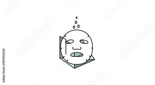 Face Mask in Box Packaging with Bubbles, Skincare Product Display on Isolated White Background