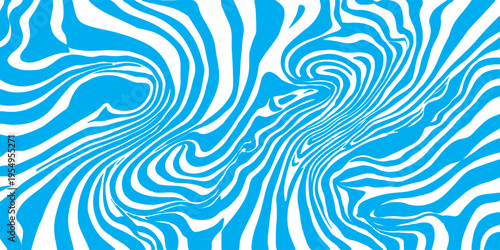 Seamless abstract blue background with light geometric waves and floral ornament patterns creates a stylish vector texture design for textile wallpaper or decorative art backdrops