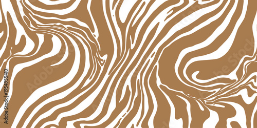 Abstract seamless pattern featuring black zebra stripes and wavy wood textures for a vintage safari vector illustration backdrop