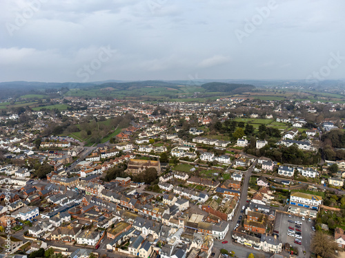 Budleigh Salterton from the air devon england uk 
