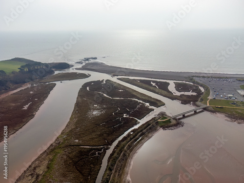 Budleigh Salterton from the air devon england uk 