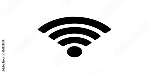 A sleek wireless network icon and wifi signal symbol designed as a vector illustration button for mobile internet communication and computer technology connection