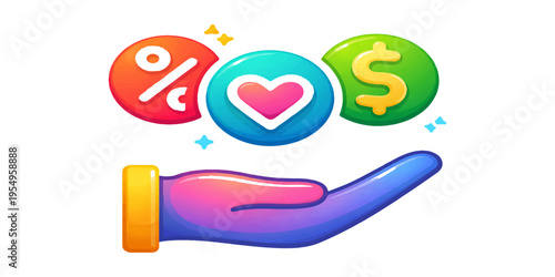 A romantic red heart 3d icon and vector illustration symbol of passion and love for a Valentine Day sign design