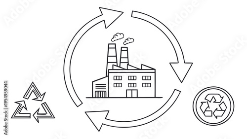 Minimal Circular Economy System with Resource Recycling Loop, Waste Reduction and Sustainable Business Flow Concept