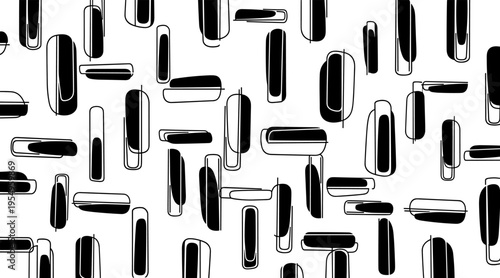 Rounded capsule shapes scattered across white surface, no seamless