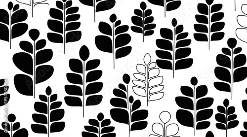 Rounded leaf motifs arranged in tiled monochrome pattern, no seamless