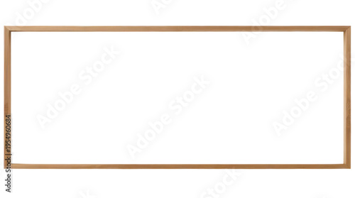 Frame of Natural Light Brown Wood with Clean Mitered Corners on a Transparent Background