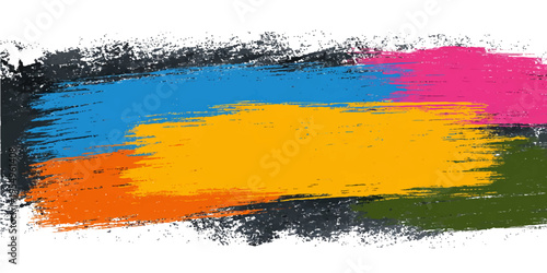 A vibrant paint strokes creating colorful abstract background with a dynamic and expressive brushstroke style.