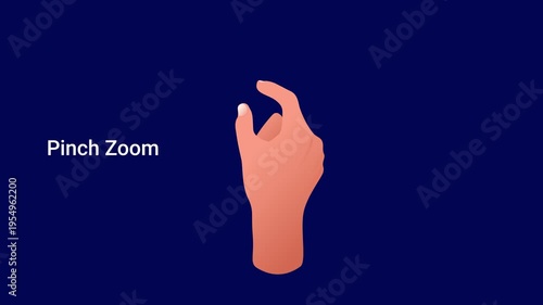 Hand Gestures for Touch Screen and Mobile UI Animation (Alpha Channel), Blue Screen