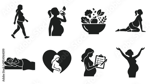 Pediatric Healthcare Vector Icons – Examination, Medicine, Vaccination & Infant Care