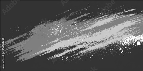 Abstract monochrome brushstroke on a dark backdrop, creating an artistic impression. Evoking a sense of raw creativity and textured impact.