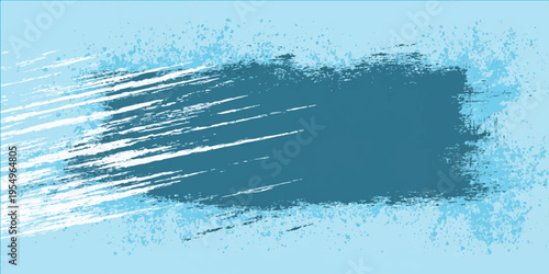 Abstract artistic elements in light and dark blue tones, designed in watercolor brushstroke style, evoke a sense of modern artistic expression.