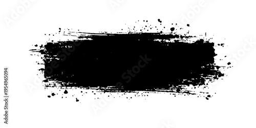 A stark black brushstroke, a bold design element that grabs attention, perfect for conveying energy, contrast, and visual impact.