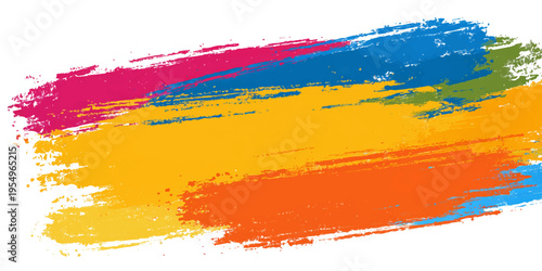 A vibrant display of artistic expression, a dynamic and colorful paint stroke. 