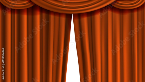 Stage curtain theater backdrop red drapery vector illustration design element for performance presentation show opening and dramatic reveal concept use