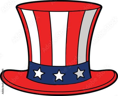 American uncle sam top hat illustration