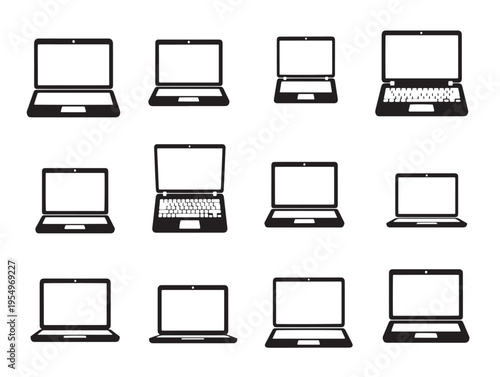 A collection of various laptop computers