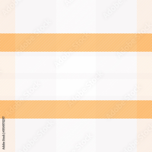 Newborn background seamless vector, duvet cover textile fabric pattern. Complexity texture tartan plaid check in white and orange colors.
