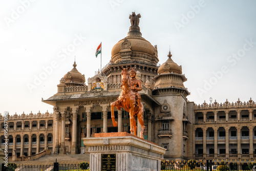 The Vidhana Soudha in Bangalore, tourist attraction of India. The seat of the state legislature of Karnataka