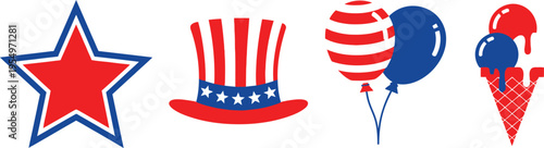 Patriotic american symbols and decorations