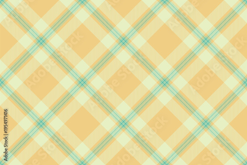 Simplicity vector check texture, bandanna fabric textile plaid. Grid tartan background pattern seamless in light and amber colors.