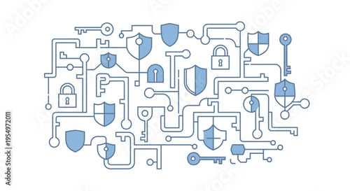 Digital security technology circuit board.
