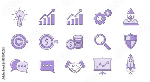 Business finance icons and symbols.