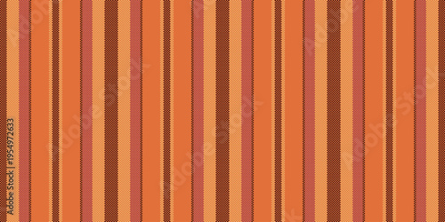Firthday texture vertical seamless, covering background stripe vector. Pabric fabric lines pattern textile in orange and dark colors.