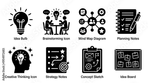 Idea Planning Creative Vector Icons Collection