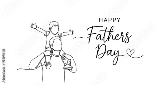 Happy father's day father carrying son on shoulders joyful family bond celebration