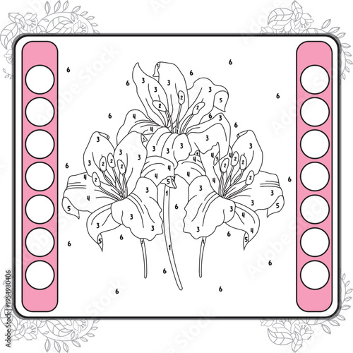 Color by Number Activity: An engaging color-by-number activity, designed to stimulate the mind and offer a creative outlet, perfect for educational or leisure purposes. 