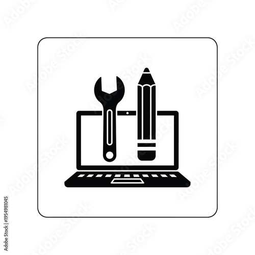 Laptop Repair Design Concept Business