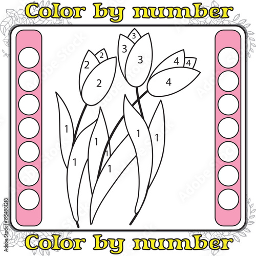 Color by Number Activity: An engaging color-by-number activity, designed to stimulate the mind and offer a creative outlet, perfect for educational or leisure purposes. 